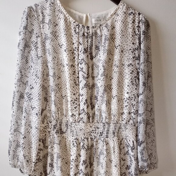 'J.CREW ' L/S Snakeskin design Fully Lined Size L Dress EUC - Picture 1 of 9